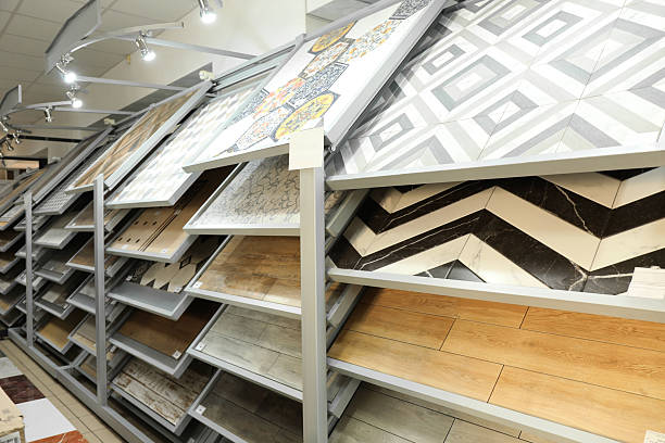 istock Assortment of tiles in store. Many different samples indoors 2208218240