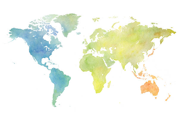 istock World Map Watercolor - Art Decorative Vector Illustration of the World Map in Rainbow Colors - Ideally for Interior Print 2208221425