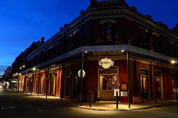 New Orleans, LA, USA October 28 The historic buildings of the French Quarter of New Orleans are illuminated at night