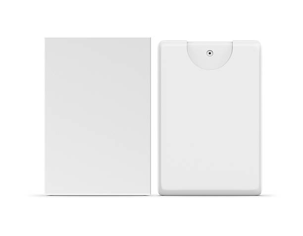 istock Blank small pocket perfume plastic container packaging mockup for branding, 3d illustration. 2208235642