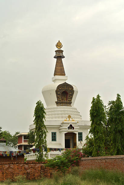 istock magnificent white stupa stand tall and magnificent 2208238012