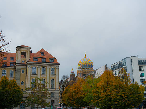 Berlin, Germany - January 29, 2018. Neue Synagoge synagogue in Berlin. The synagogue hosts a museum and place of remembrance called Centrum Judaicum. Exterior view in winter.