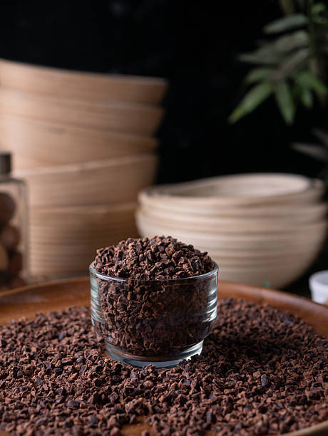 istock close up Organic Cacao nibs or Cacao chips. 2208242675