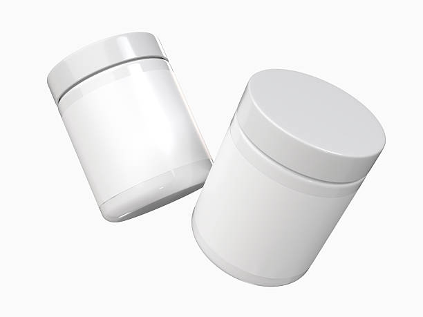 istock Whey protein and mass gain plastic jar, bottle packaging mockup 3d glossy plastic design. Fitness nutrition canister design template for pill capsule cylinder, vitamins. Supplement gym and workout 2208245344