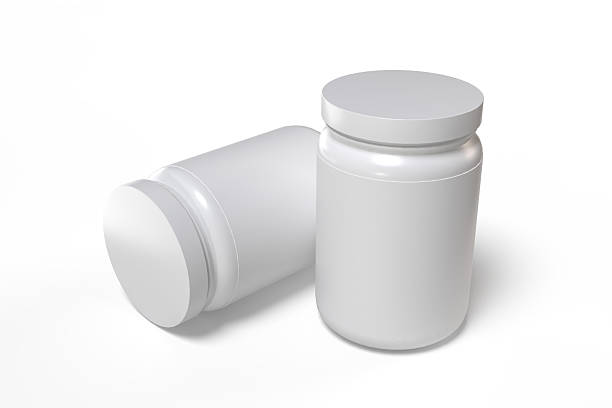 istock Whey protein and mass gain plastic jar, bottle packaging mockup 3d glossy plastic design. Fitness nutrition canister design template for pill capsule cylinder, vitamins. Supplement gym and workout 2208245373