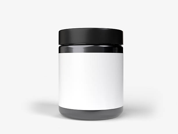 istock Whey protein and mass gain plastic jar, bottle packaging mockup 3d glossy plastic design. Fitness nutrition canister design template for pill capsule cylinder, vitamins. Supplement gym and workout 2208245378