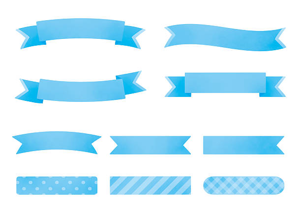 istock Set of 10 ribbon frames_light blue 2208247339