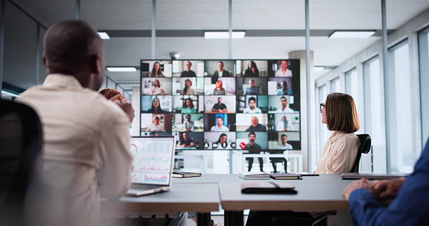 istock Business Professionals Collaborating During Online Video Conference 2208247600