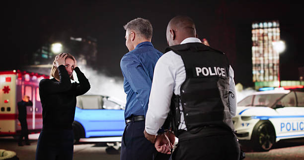 istock Police Arrest Man After Car Crash, Suspect 2208253468