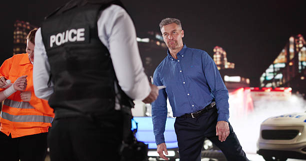 istock Driver Undergoes Dui Road Test After Car Accident; Sobriety 2208253483