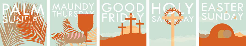 Holy Saturday Color Holy Week Poster Set Palm Sunday Maundy Thursday Good Friday Holy ...
