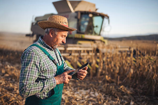 istock Senior farmer using digital tablet to control the harvest in real time. 2208264066