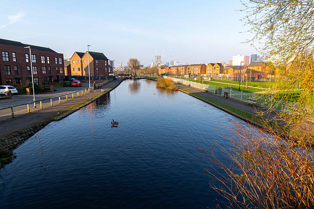 Rochdale Canal at Miles Platting (also known as Platting Village) early morning.