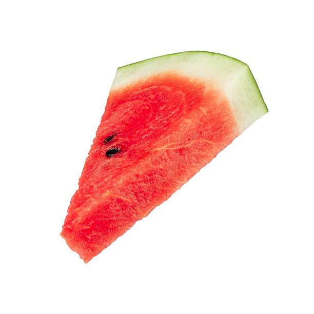 Watermelon slice isolated on white background with clipping path, full depth of field