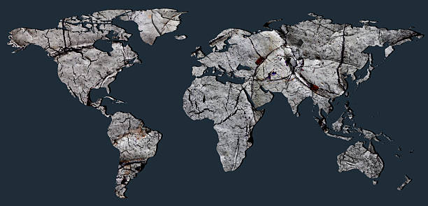 istock Abstract World Map: Turbulent Horizons a Global Perspective. Cut out 2208274634