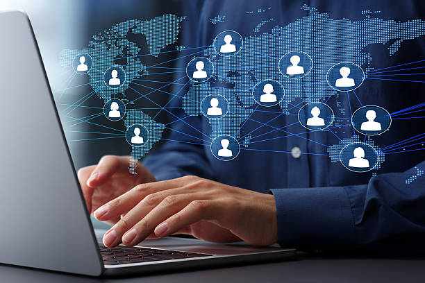 istock Global talent network and cross-border collaboration. Businessman using laptop computer to communicate with the team. 2208274749