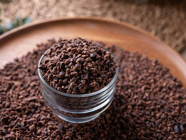 istock close up Organic Cacao nibs or Cacao chips. 2208276681