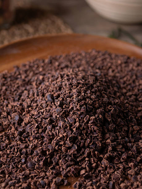 istock close up Organic Cacao nibs or Cacao chips. 2208276682