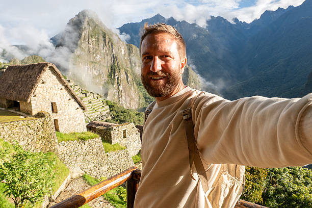 istock Traveler Taking Selfie at Stunning Machu Picchu 2208276717