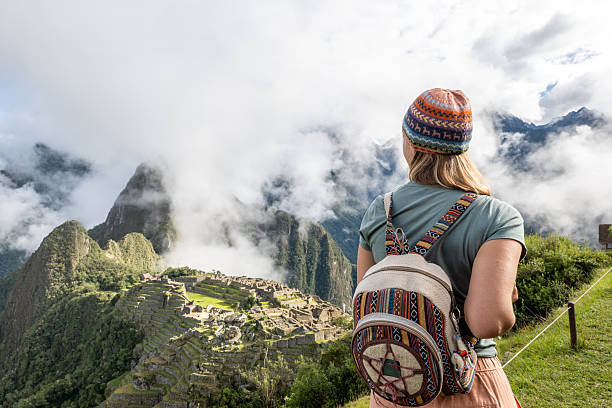 istock Woman Overlooking Machu Picchu with Backpack 2208277414