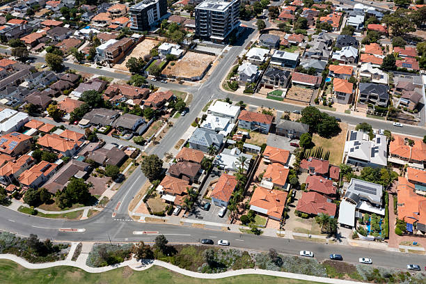 istock Aerial View from Como the old Riverbank district from Perth 2208281737
