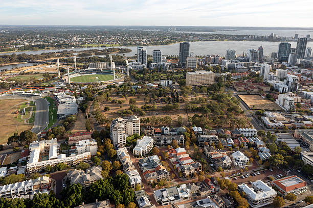 istock Aerial View from East Perth and Swan River 2208281798