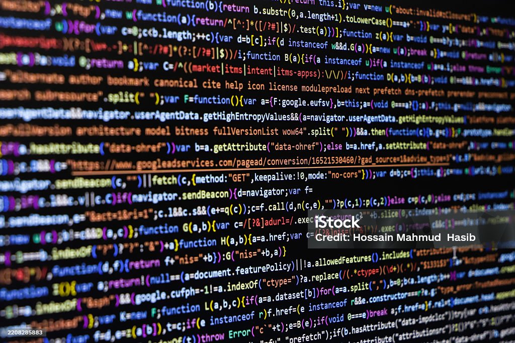 Software Source Code Programming Code Programming Code On Computer ...