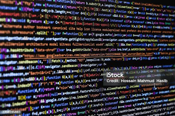 Software Source Code Programming Code Programming Code On Computer ...