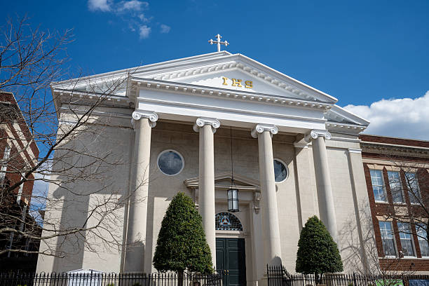 Georgetown, USA - March 9, 2025. Facade of IHS in Georgetown, Washington DC, USA