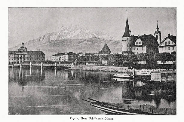 istock Historical view of Lucerne, Switzerland, halftone print, published in 1895 2208291368