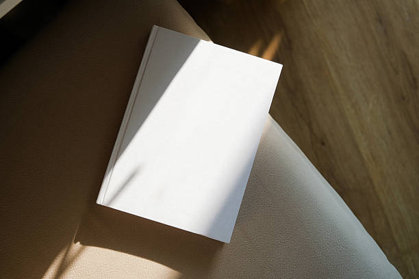 istock blank book mockup on soft armchair , shadow overlay 2208291861
