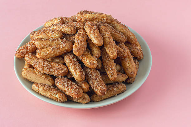 istock Cookies with sugar and cinnamon on a plate 2208292255