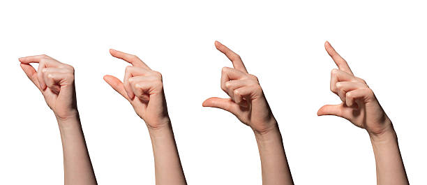 istock Hand collection. Female hand making open or close position, showing gesture to hold, touch, take, 2208296614