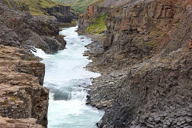 Studlagil basalt canyon in East Iceland. The canyon is located in the upper part of Jokuldalur Valley in East Iceland