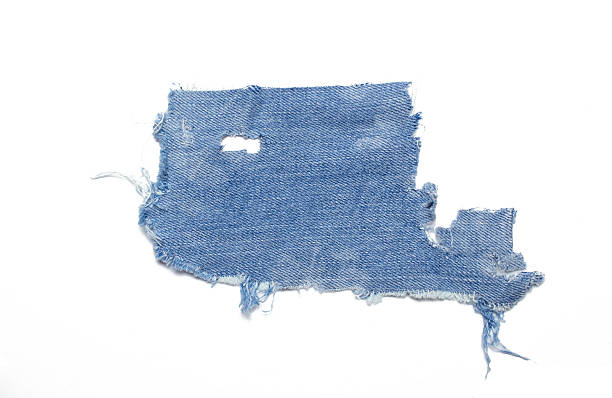 Isolated torn piece of blank blue paper note cardboard with rough texture and copy space for text on white background design element