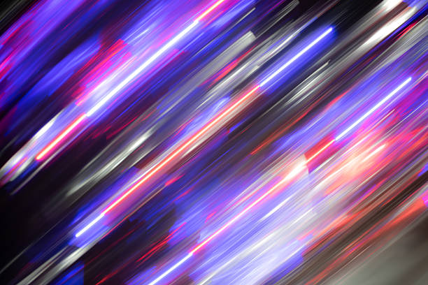 movement diagonal lines of lights with speed, painting with light