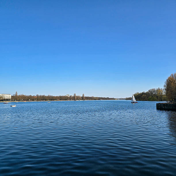istock A Serene and Picturesque Waterfront Scene Featuring Calm Waters and a Clear Blue Sky Maschsee Hannover 2208328199