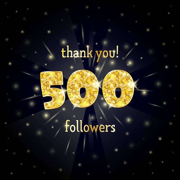 istock Vector illustration of gold design for a thank you 500 followers. 2208330018
