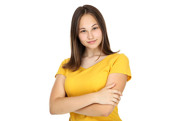 istock Young girl isolated on white background 2208338839
