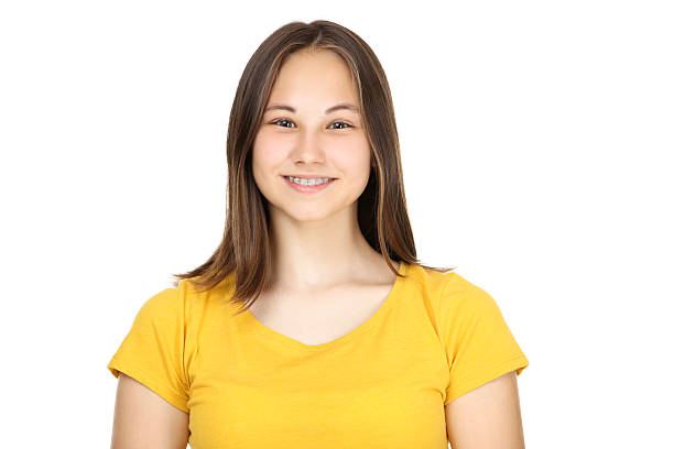 istock Young girl isolated on white background 2208340187