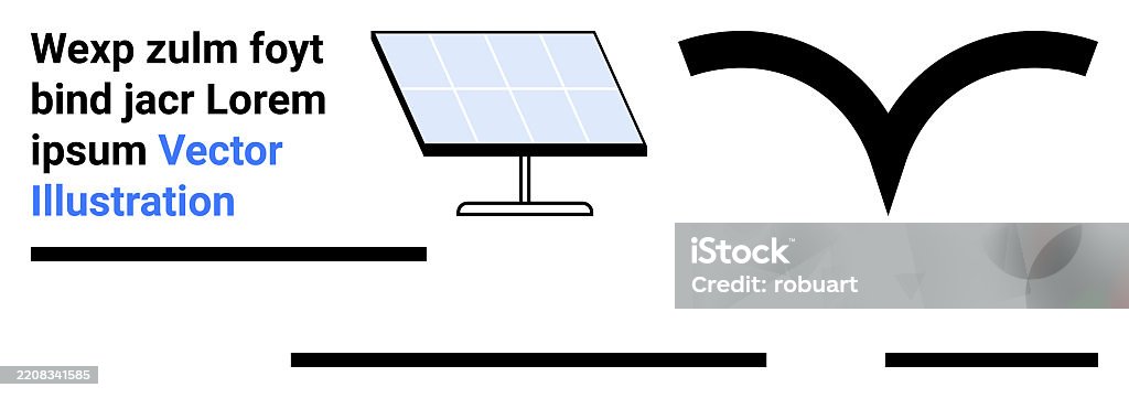 Solar Panel Text Style Solar Panel Diagram With Abstract Shape And Text Elements For ...