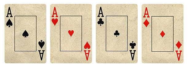 istock Set of Ace's recycled playing cards - isolated 2208346065