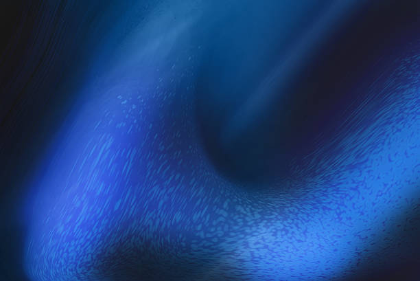 istock Abstract Blue Smooth Shapes with Dark Shadows. Abstract Design with Dynamic 2208347459