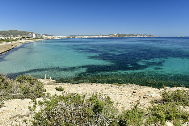 A beautiful bay stretching all the way to Ibiza town, Eivissa.