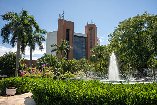 Foz do Iguacu, Brazil - March 14, 2025. Fountains at Bourbon Thermas Eco Resosrt Cataratas do Iguacu, Brazil.