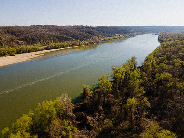 istock Danube River In Spring. Aerial View of the Earth 2208387251