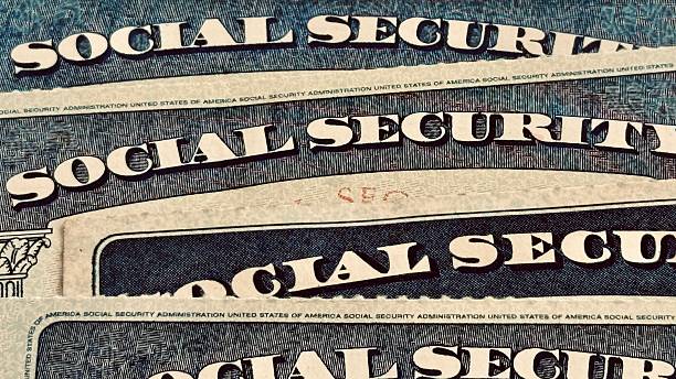 istock Social Security Cards Symbolizing Benefits for Elderly United States 2208389234