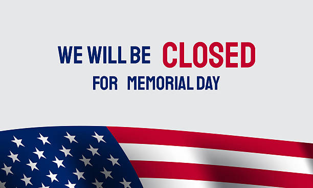 istock Banner or poster design for memorial day celebration. We will be closed for memorial day. 2208389877