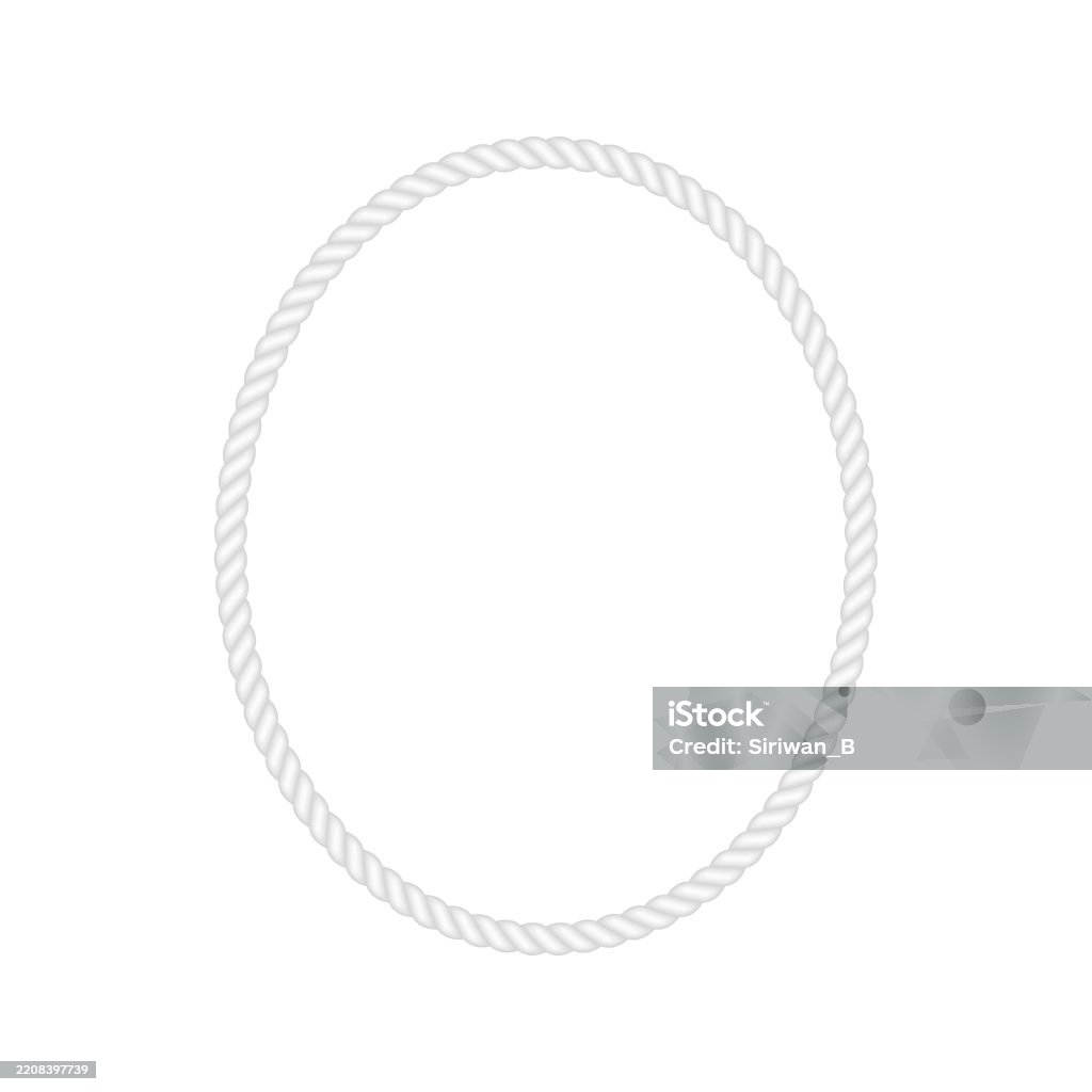 Tapering Rope Design White Rope Oval Frame Blank String Cord Tapering Border Nautical ...