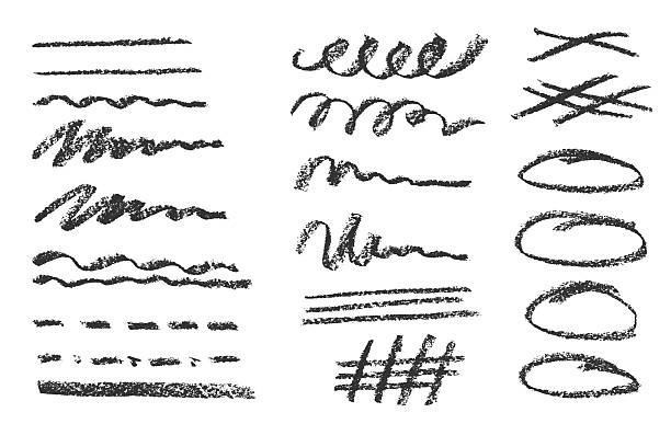 istock Charcoal pencil hand drawing curly lines, splash, squiggles and shapes. Black elements on white background. Grunge chalk crayon scribbles doodles textures. Rough crayon strokes. Vector illustration. 2208399314